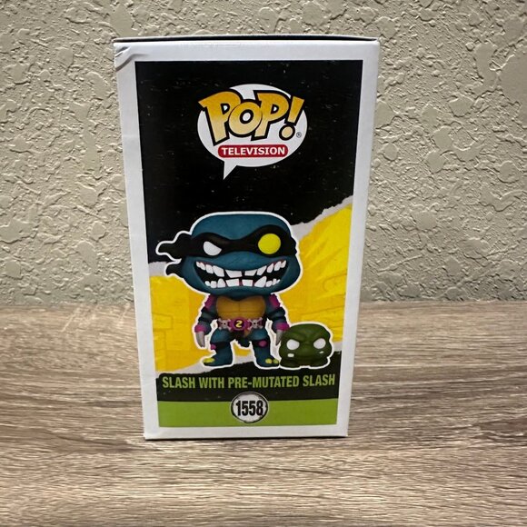Funko POP! TMNT Teenage Mutant Ninja Turtles Slash and Pre Mutated Slash #1558! - Picture 5 of 7